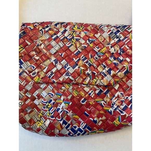 Half The Sky Designs Rebagz Candy Wrappers Red Shoulder Bag Purse - Picture 2 of 11